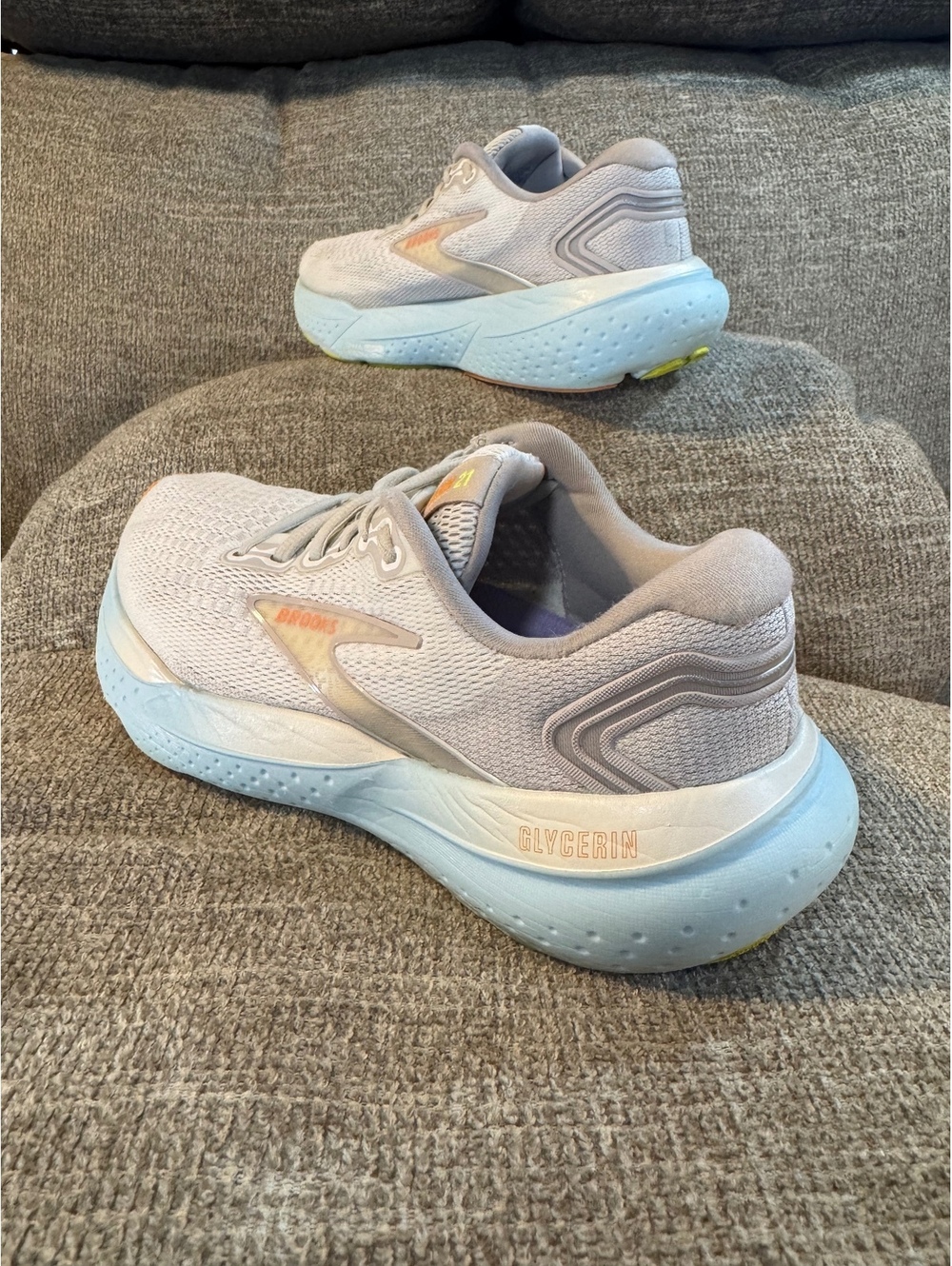 Brooks Glycerin 21 Womens sneakers Coconut/Aqua/Autumn Sunset 1204081B195 Size 8 - Picture 11 of 12